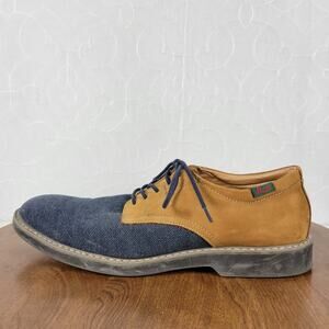 GH Bass & Co Patterson Mens Shoes Size 11 Blue Tan Oxford Bucks Leather Fabric